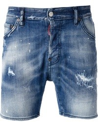 Мужские синие джинсовые шорты от DSquared