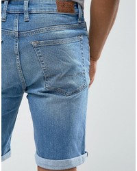 Мужские синие джинсовые шорты от Mango
