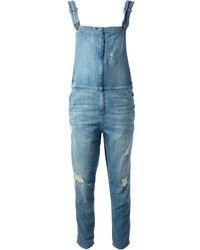 Синие джинсовые штаны-комбинезон от Current/Elliott