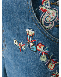 Синие джинсовые штаны-комбинезон от Diesel