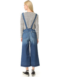 Синие джинсовые штаны-комбинезон от NSF