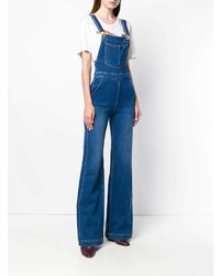 Синие джинсовые штаны-комбинезон от Frame Denim