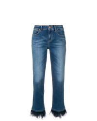 Женские синие джинсы c бахромой от Cambio