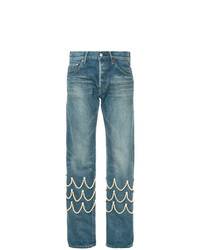 Синие джинсы-бойфренды с вышивкой от Tu Es Mon Trésor