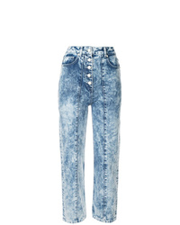 Синие джинсы-бойфренды с принтом тай-дай от Aalto