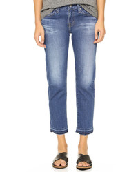 Синие джинсы-бойфренды от AG Jeans
