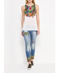 Синие джинсы-бойфренды от Desigual