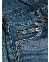 Синие джинсы-бойфренды от Saint Laurent