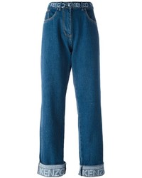 Синие джинсы-бойфренды от Kenzo