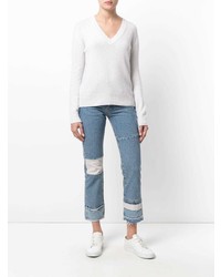 Женские синие джинсы в стиле пэчворк от Current/Elliott