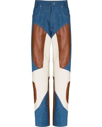 Мужские синие джинсы в стиле пэчворк от Gmbh