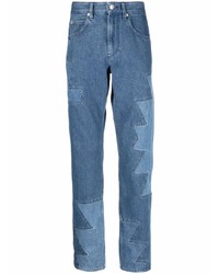 Мужские синие джинсы в стиле пэчворк от Isabel Marant