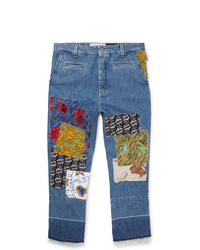 Мужские синие джинсы в стиле пэчворк от Loewe