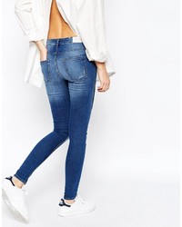 Женские синие джинсы в стиле пэчворк от Cheap Monday