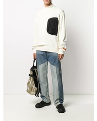 Мужские синие джинсы в стиле пэчворк от Heron Preston