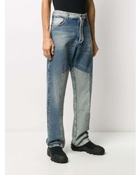 Мужские синие джинсы в стиле пэчворк от Heron Preston