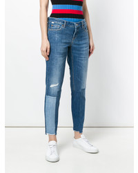 Женские синие джинсы в стиле пэчворк от Cambio