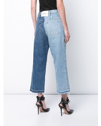 Женские синие джинсы в стиле пэчворк от Monse