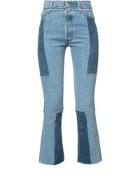 Женские синие джинсы в стиле пэчворк от RE/DONE