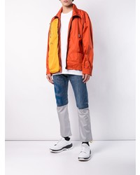 Мужские синие джинсы в стиле пэчворк от Geo