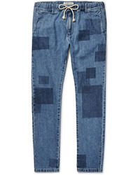 Мужские синие джинсы в стиле пэчворк от Remi Relief