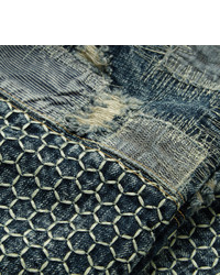 Мужские синие джинсы в стиле пэчворк от Blackmeans