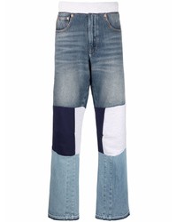 Мужские синие джинсы в стиле пэчворк от Valentino
