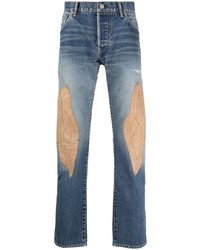 Мужские синие джинсы в стиле пэчворк от VISVIM