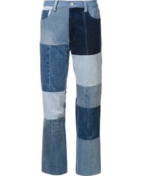 Женские синие джинсы в стиле пэчворк от Y's