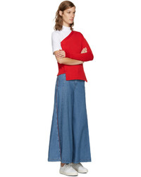 Синие джинсы-клеш от Sjyp