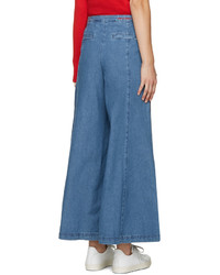 Синие джинсы-клеш от Sjyp