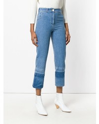 Синие джинсы-клеш от Christian Wijnants