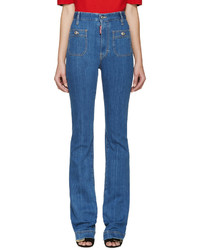 Синие джинсы-клеш от Dsquared2
