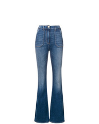 Синие джинсы-клеш от Elisabetta Franchi
