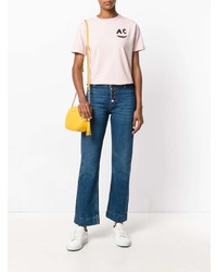 Синие джинсы-клеш от Alexa Chung