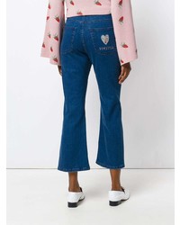 Синие джинсы-клеш от Vivetta