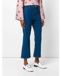 Синие джинсы-клеш от Vivetta