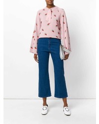 Синие джинсы-клеш от Vivetta