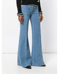 Синие джинсы-клеш от Chloé