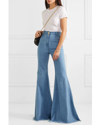 Синие джинсы-клеш от Balmain