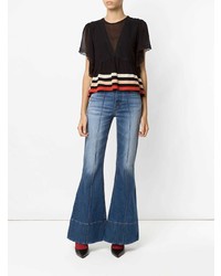 Синие джинсы-клеш от Amapô