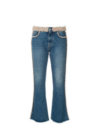 Синие джинсы-клеш от MSGM
