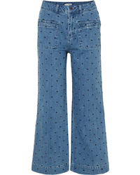 Синие джинсы-клеш от Ulla Johnson