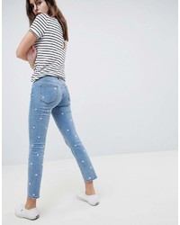 Женские синие джинсы с вышивкой от Esprit