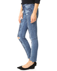 Женские синие джинсы с вышивкой от Blank