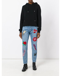 Женские синие джинсы с вышивкой от Philipp Plein