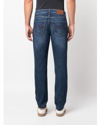 Мужские синие джинсы с вышивкой от Brunello Cucinelli