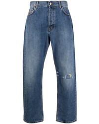 Мужские синие джинсы с вышивкой от Nick Fouquet