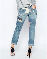 Женские синие джинсы с вышивкой от Blank NYC
