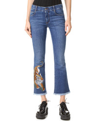 Женские синие джинсы с вышивкой от Stella McCartney